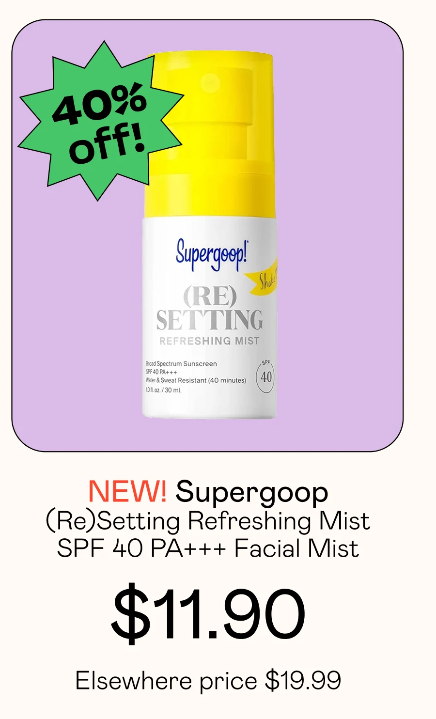 (Re)Setting Refreshing Mist SPF 40 PA+++ Facial Mist