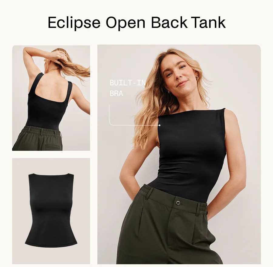 Eclipse Open Back Tank in Black