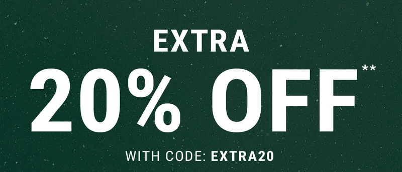 Extra  20%  off** with code: discount code