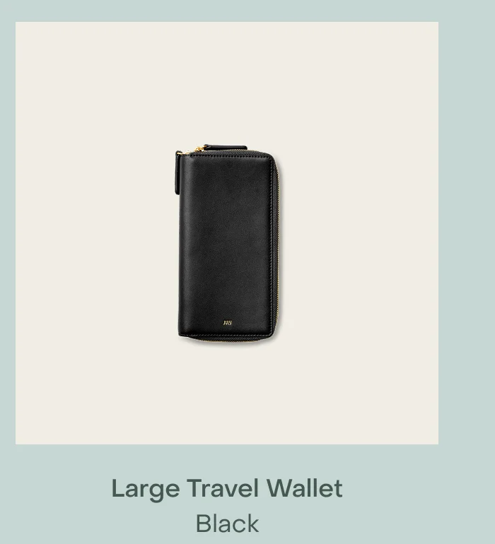 Large Travel Wallet in Black