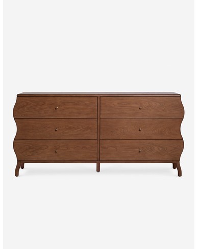 Lasya 6-Drawer Dresser - Cool Brown