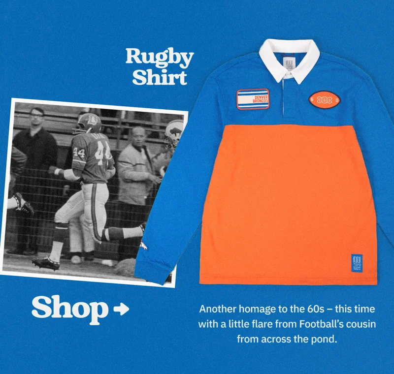 Shop Denver Broncos X Topo Designs Rugby Shirt