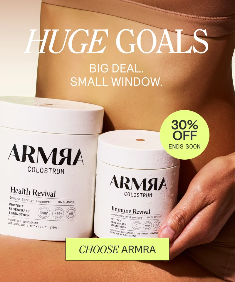 HUGE GOALS. Big deal. Small window. 30% off ends soon. CHOOSE ARMRA