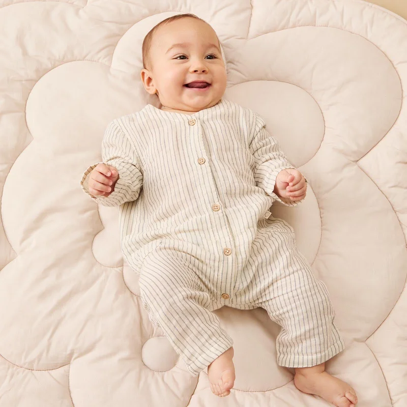 Image of Striped Muslin Romper