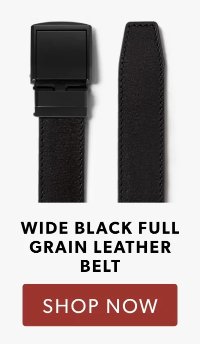 Wide Black Full Grain Leather Belt