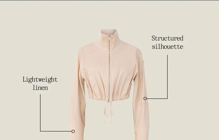 Linen Cropped Getaway Jacket. Structured silhouette. Lightweight linen.