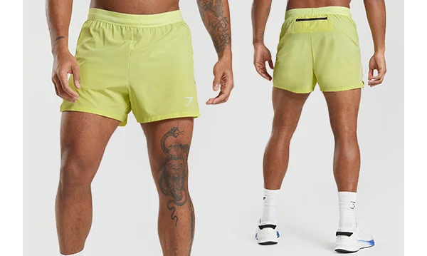 APEX RUN 4'' SHORTS - FIREFLY GREEN.