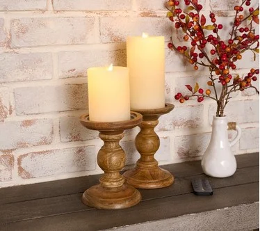 Martha Stewart Set of 2 Micro Ribbed Flameless Candles