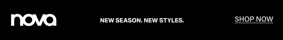 Fashion Nova banner: "NEW SEASON. NEW STYLES." in white text on black. Shop the latest fashion collections now for new arrivals.