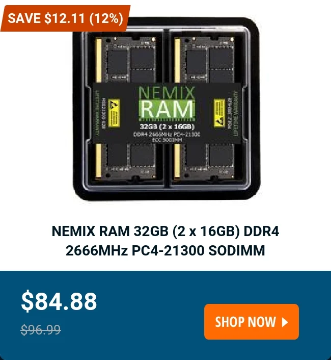 NEMIX RAM 32GB (2 x 16GB) DDR4