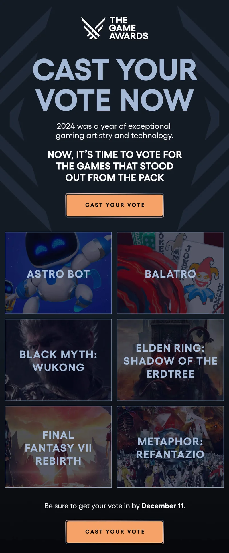 CAST YOUR VOTE NOW
