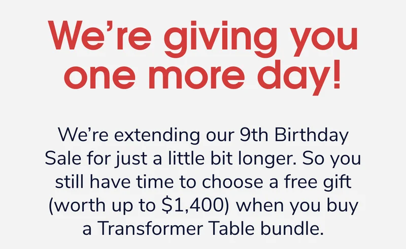 We're Giving You One More Day!