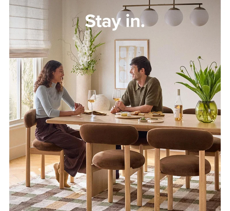 Stay in: shop dining room.