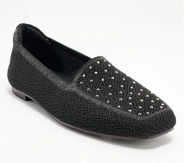 Skechers Cleo Square Toe Recycled Vegan Rhinestone Loafers