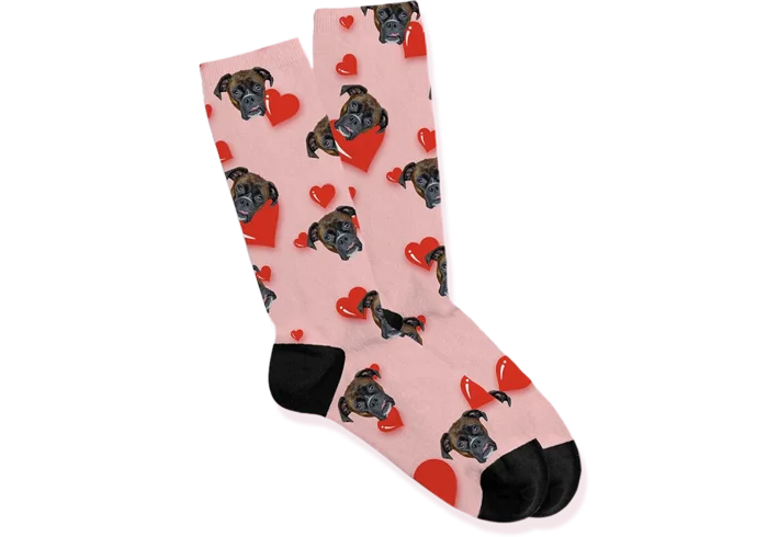 Custom Valentines Pet Face Socks