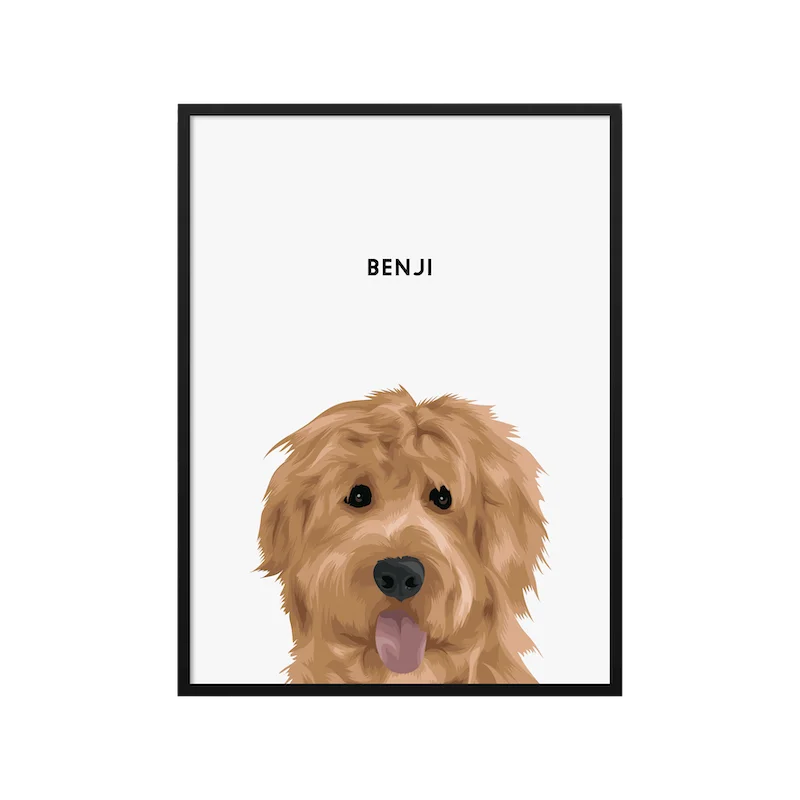 Custom Modern Pet Portrait - Framed Poster