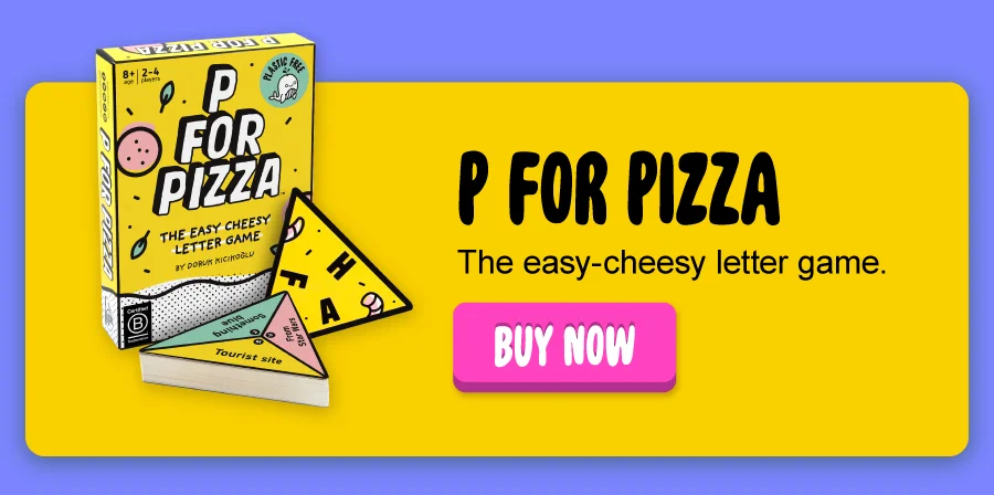 P For Pizza: The easy-cheesy letter game. Buy now.