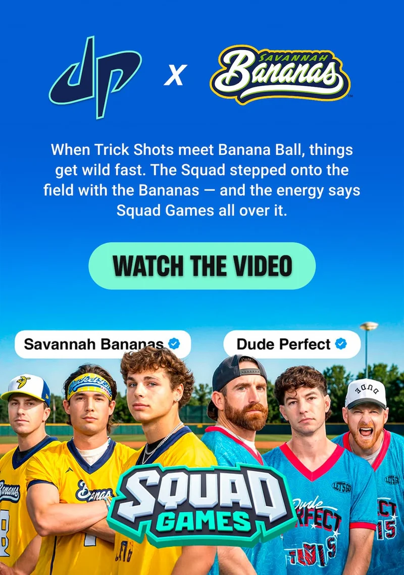 When Trick Shots meet Banana Ball, things get wild fast. The Squad stepped onto the field with the Bananas — and the energy says Squad Games all over it. WATCH THE VIDEO