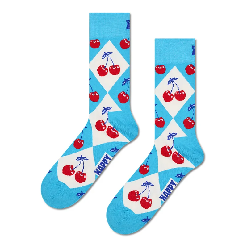 Cherry Argyle Sock