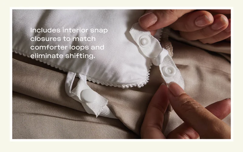 Includes interior snap closures to match comforter loops and eliminate shifting. Shop Duvet Cover: