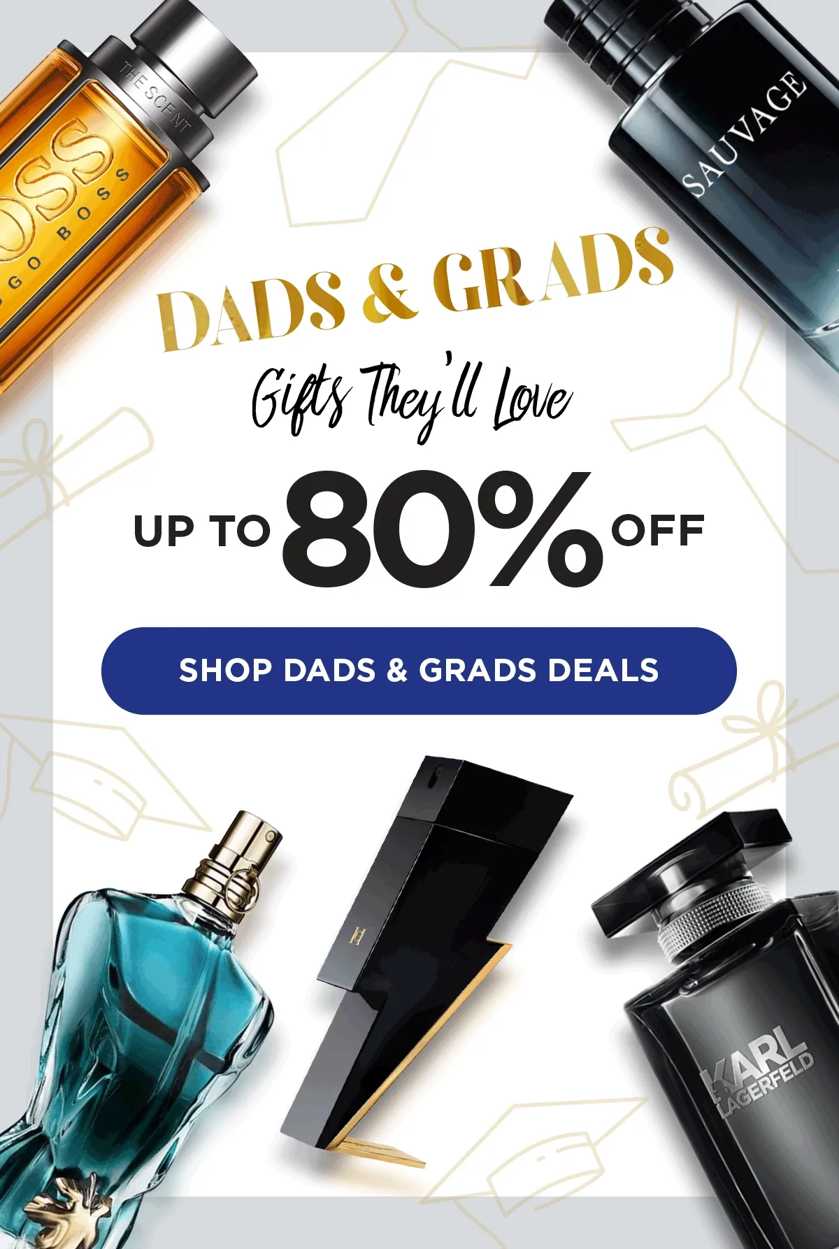 Illustrations for Dads & Grads deals on best selling scents