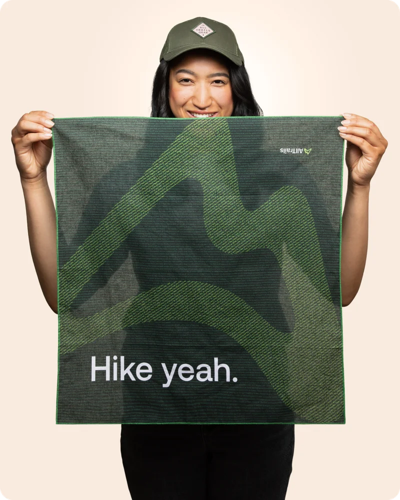 Hiker in Stio half zip fleece