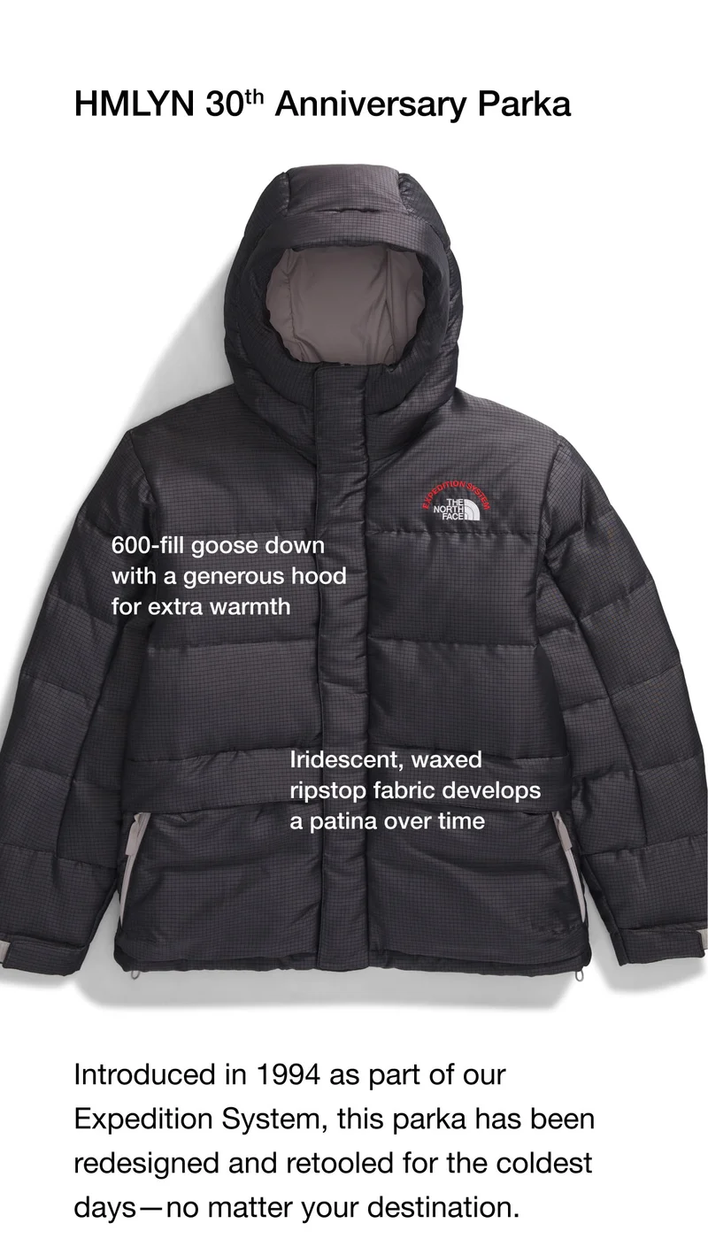 HMLYN 30th Anniversary Parka - Introduced in 1994 as part of our Expedition System, this parka has been redesigned and retooled for the coldest days - no matter your destination.