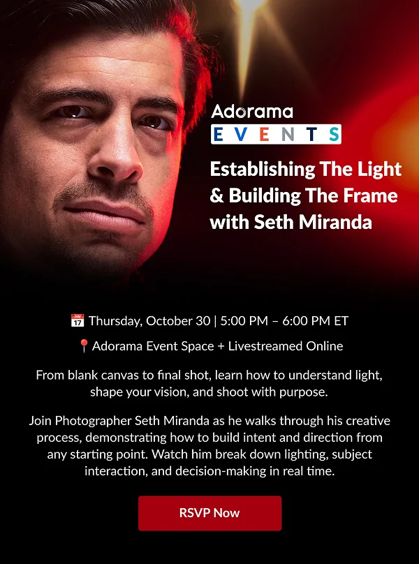 Adorama Events  Establishing The Light & Building The Frame with Seth Miranda