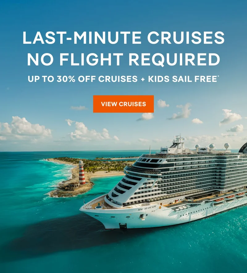 Last-Minute Cruises, No Flight Required – Up to 30% Off Cruises + Kids Sail Free* – Click to View Cruises & Book Now
