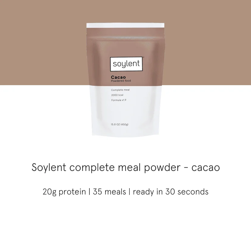 soylent complete meal powder - cacao