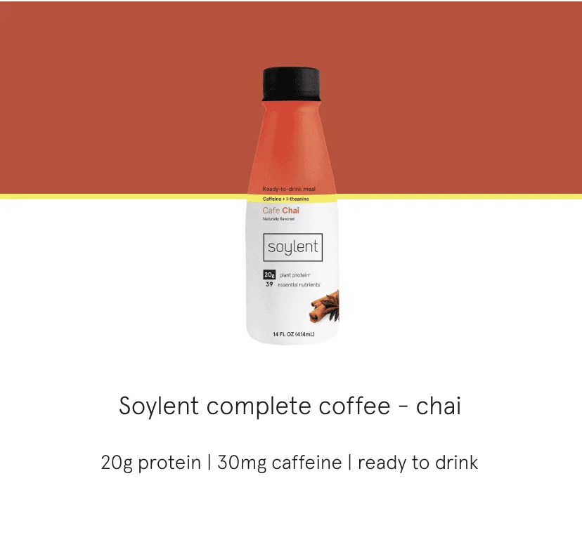 soylent complete coffee chai