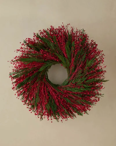 Shop Preserved Red Flax Wreath