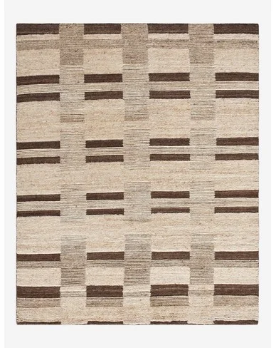 Sedra Hand-Knotted Wool Rug-Brown and Beige / 9' x 12'