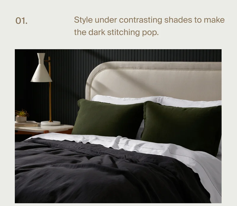 Styling Heirloom TENCEL Linen with Evergreen and Coal