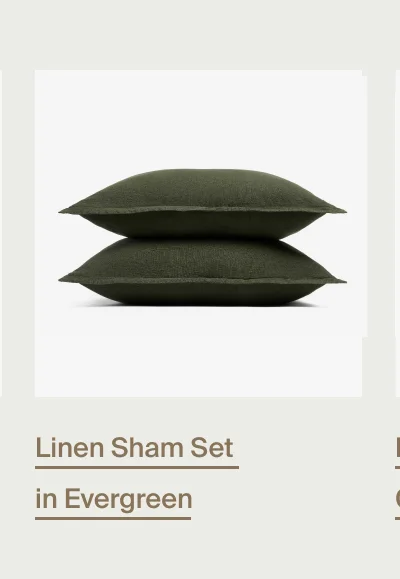 Linen Sham Set in Evergreen