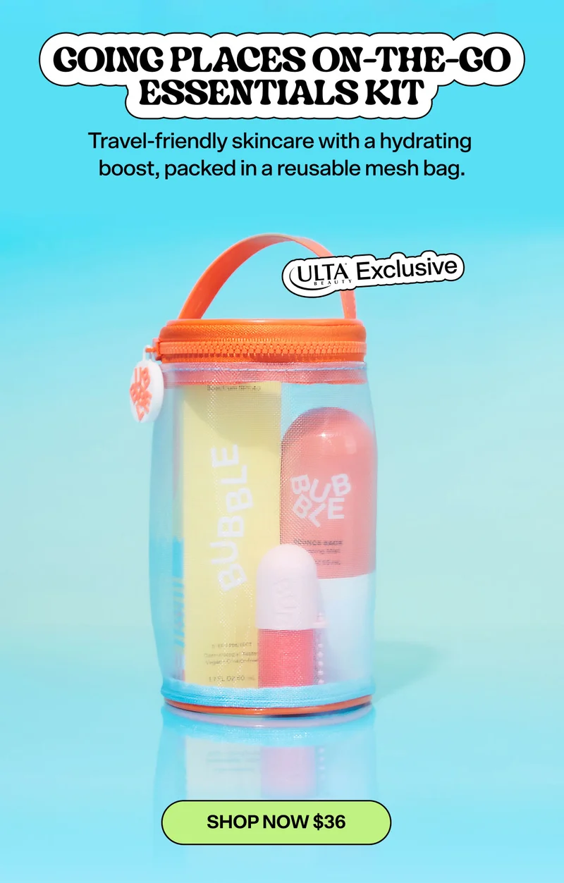 Ulta Exclusive - Going Places Essentials Kit – Travel-friendly skincare with a hydrating boost, packed in a reusable mesh bag.   Shop Now - $36