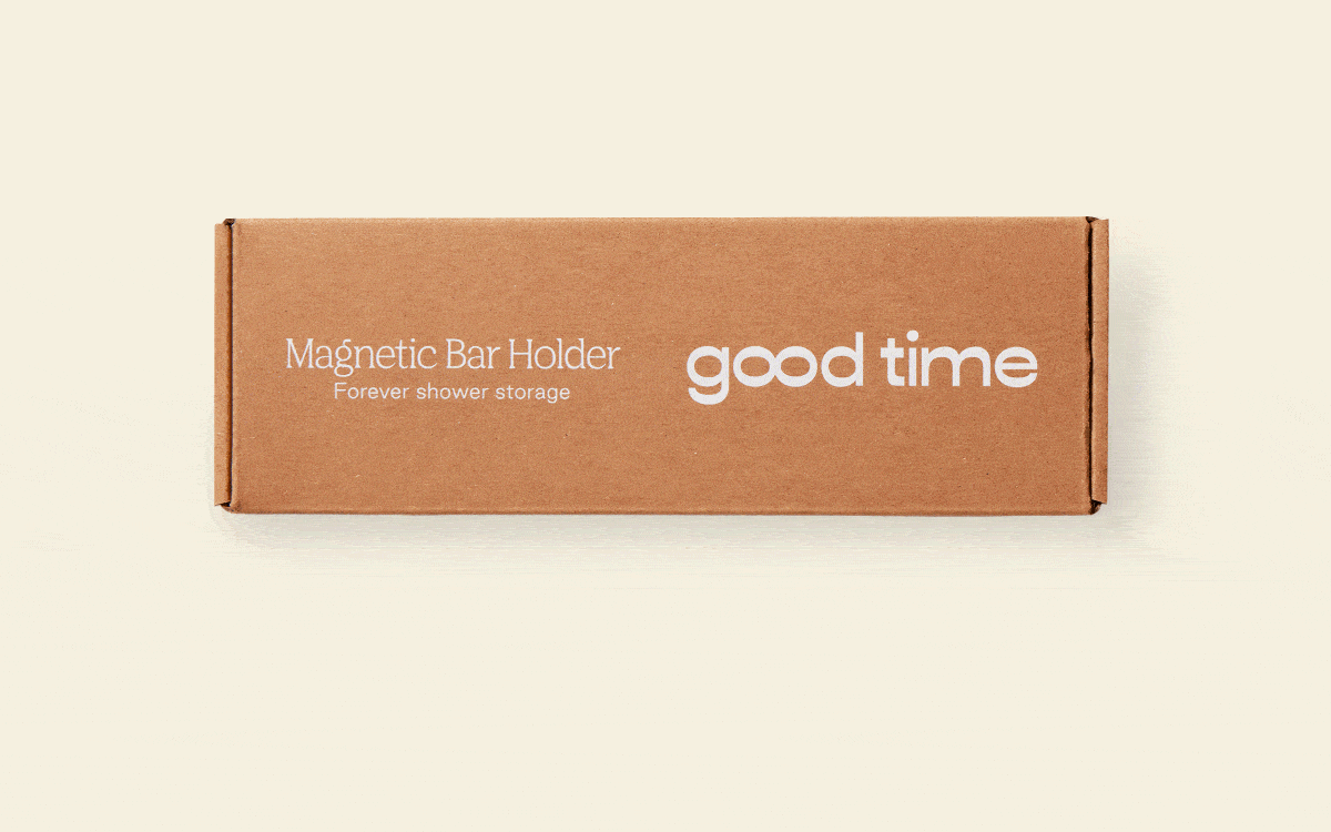 Animation: Magnetic Bar Holder. Forever shower storage from Good Time.