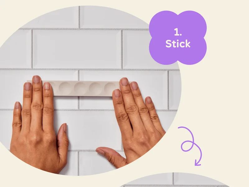 1. Stick the bar holder on the wall