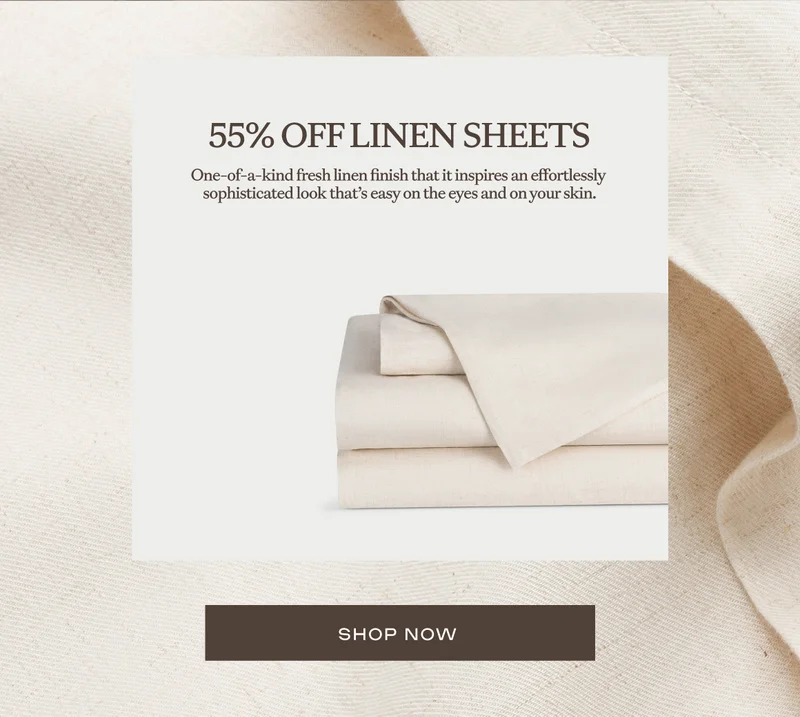 Shop 55% Off Linen Sheets