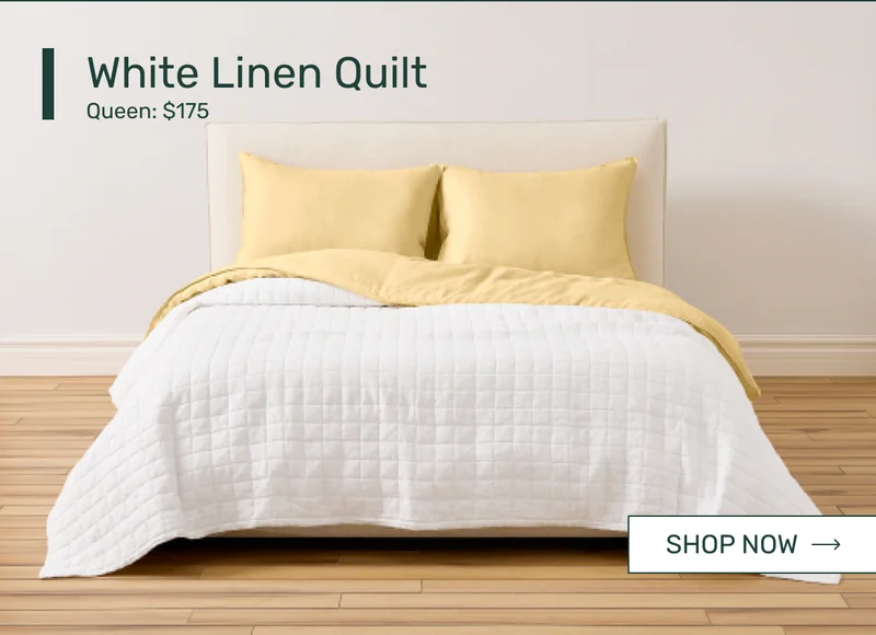 White Linen Quilt - Queen: $175