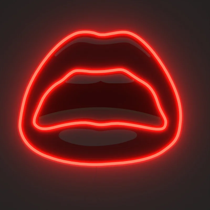 Image of Red Lips by Tom Wesselmann, LED neon sign