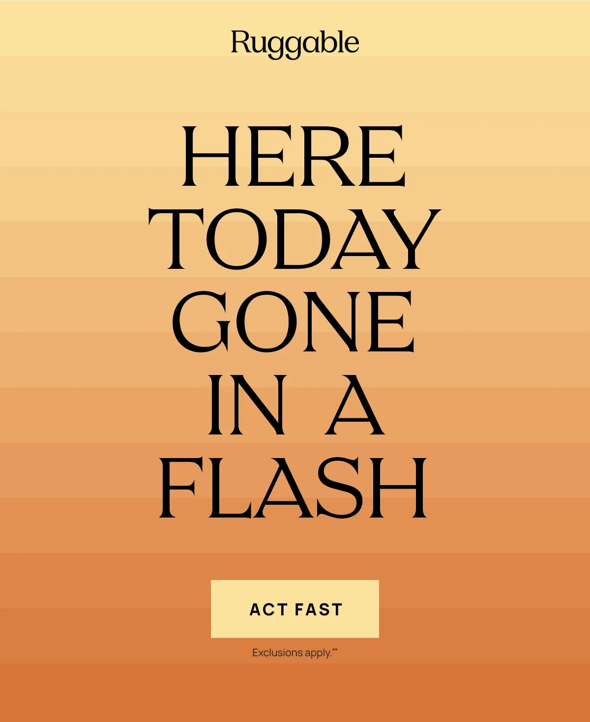 Here Today Gone In A Flash - ACT FAST