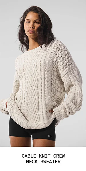 Cable Knit Crew Neck Sweater