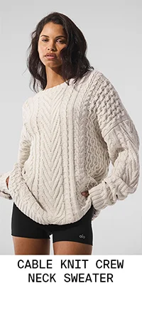 Cable Knit Crew Neck Sweater