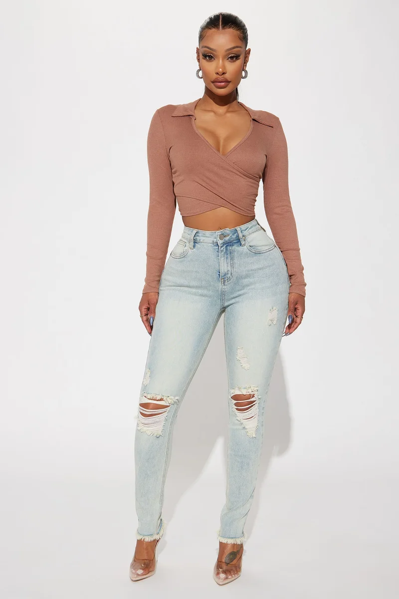 Image of Sofie Soft Compression Stretch Skinny Jeans - Light Wash