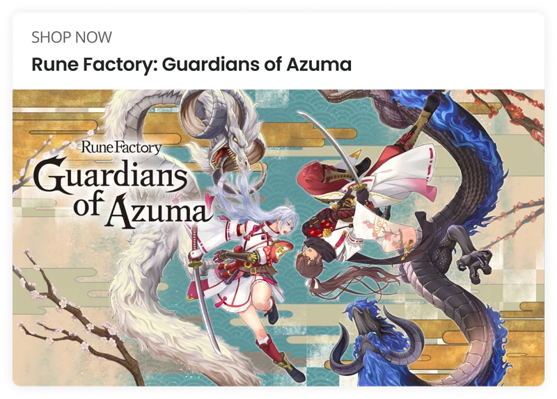 SHOP NOW Rune Factory: Guardians of Azuma RuneFacto of Ahuma!
