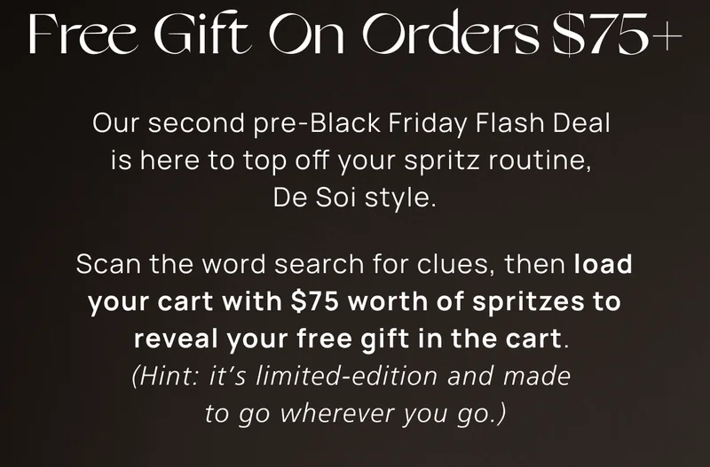 Free Gift On Orders $75+