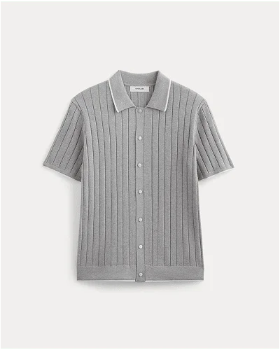 Image | The No-Sweat Button-Down Polo | Heather Grey