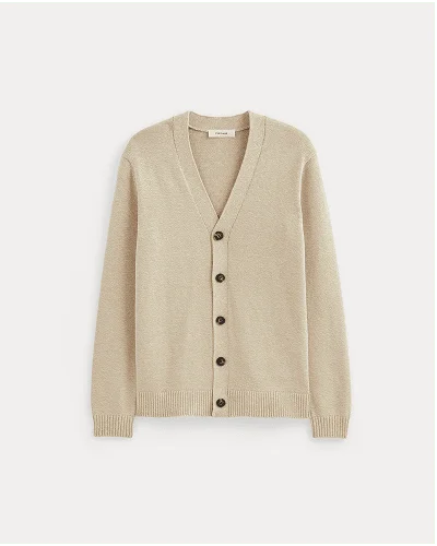 Image | The Classic Cardigan in Everyday Cotton | Desert Sand / Natural
