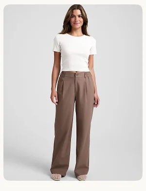 Status Wide Leg Trouser in Khaki